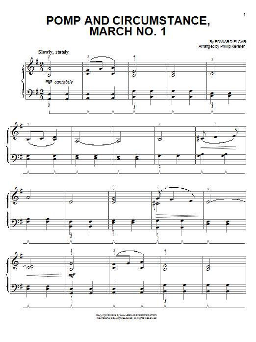 Produktbild zu: Pomp And Circumstance, March No. 1 (from Forrest Gump) (arr. Phillip Keveren)