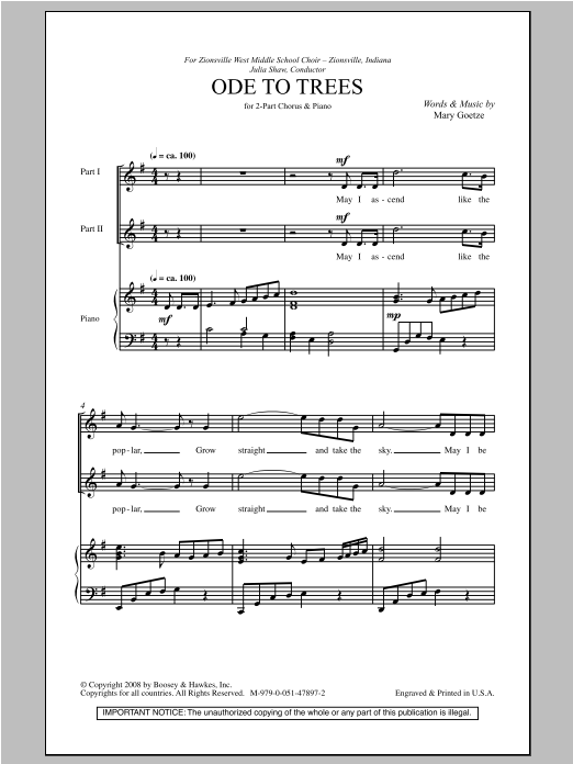 Produktbild zu: Ode To Trees