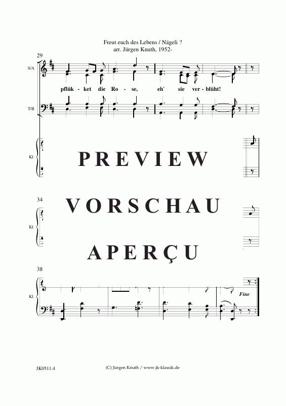 Produktgalerie: Seite 5 von 9 Freut euch des Lebens, , Gesang 4-stimmig SATB + Klavier