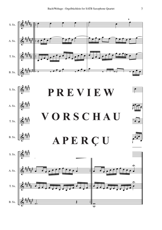 Product gallery: Page 12 of 21 Orgelbuchlein BWV 599-644 45 chorale-prelues , , (Saxophone Quartet)