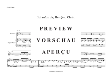 Produktgalerie: Seite 2 von 4 Ich ruf zu dir Herr Jesu Christ , , (Horn in F + Orgel)