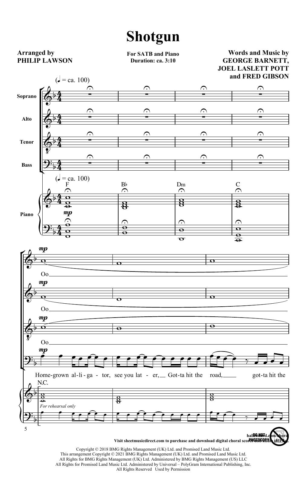 Product picture to: Shotgun (arr. Philip Lawson)