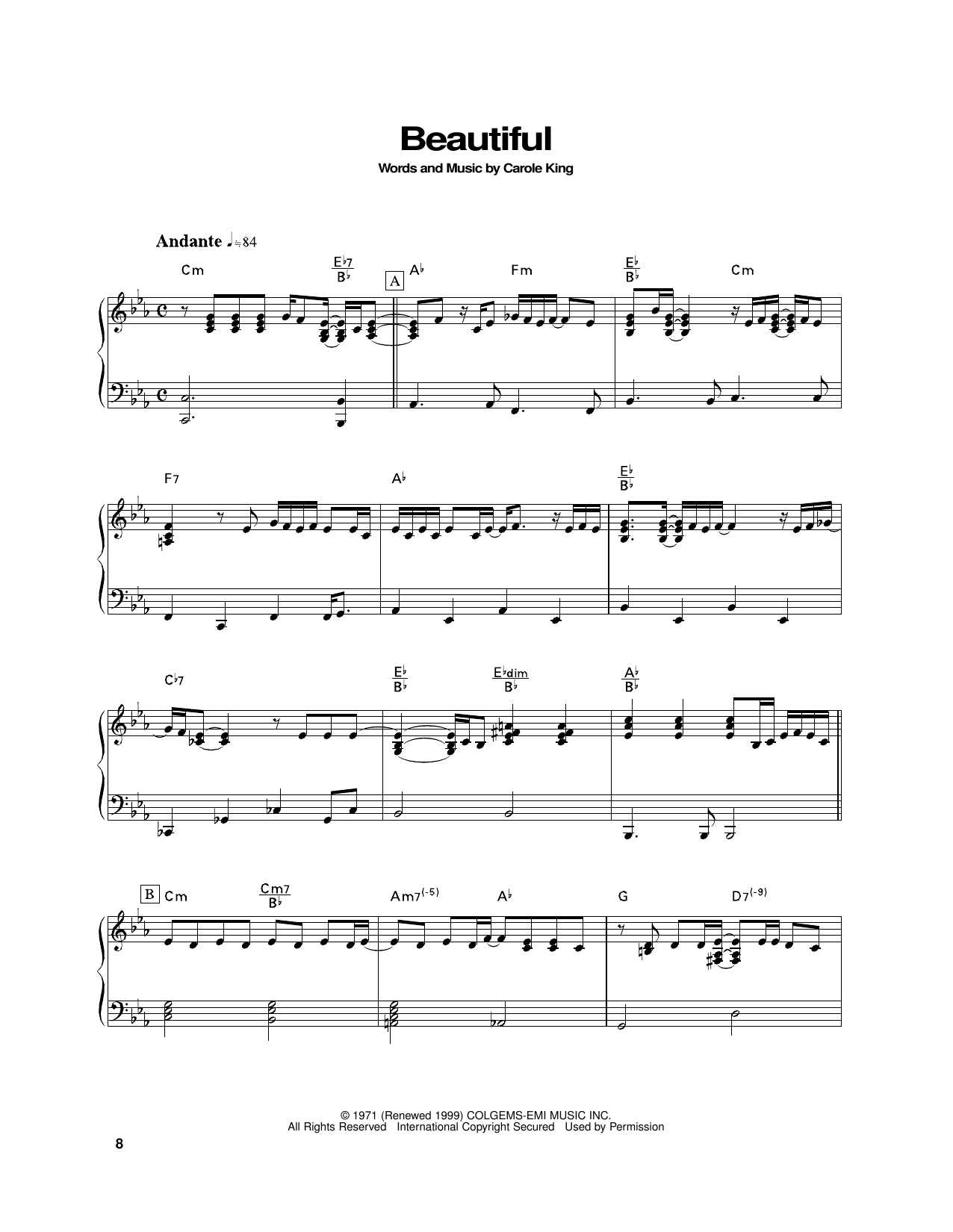 Produktgalerie: Seite 1 von 1 Beautiful, Carole King, Klavier