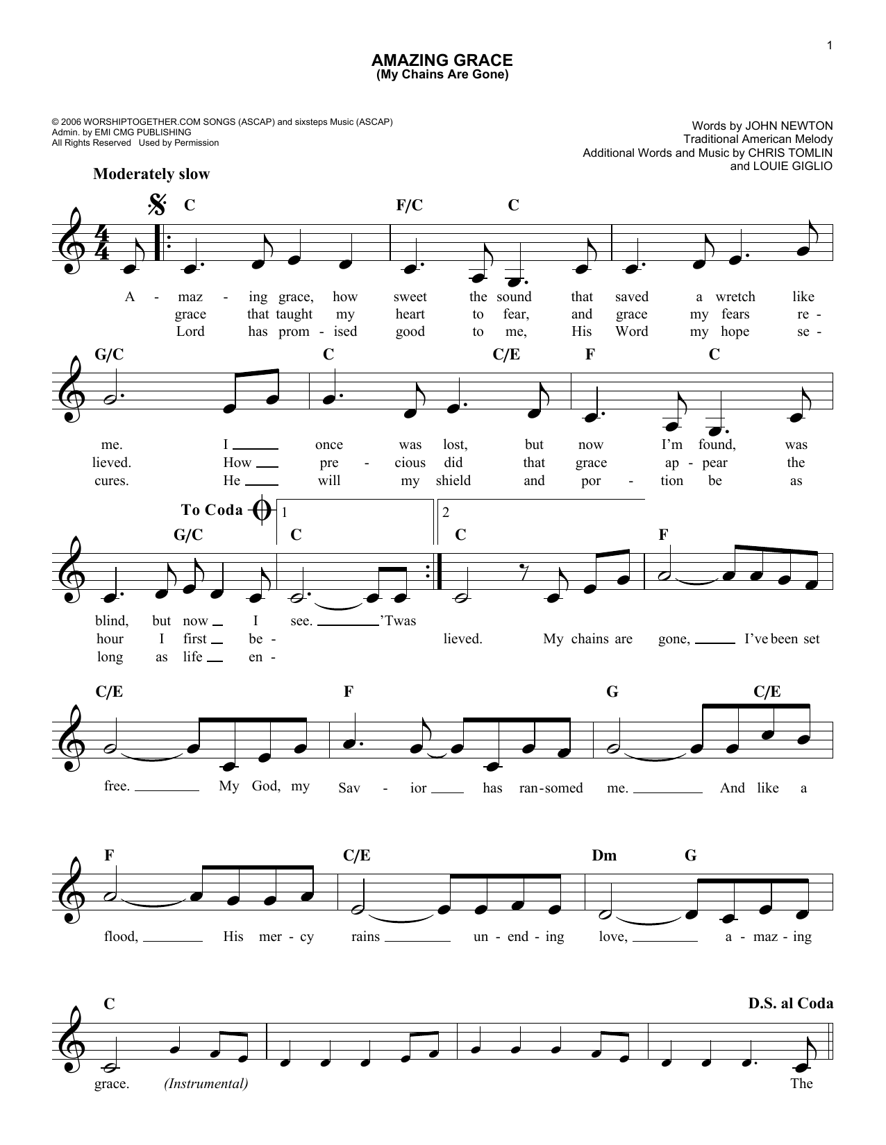 Produktgalerie: Seite 1 von 1 Amazing Grace (My Chains Are Gone), Chris Tomlin