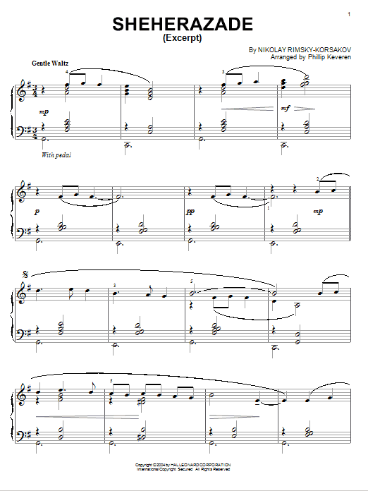 Product gallery: Page 1 of 1 Theme From Sheherazade [Jazz version] (arr. Phillip Keveren), Nikolai Rimsky-Korsakov
