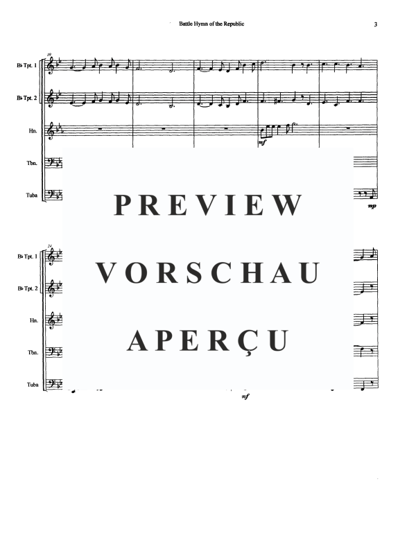Produktgalerie: Seite 5 von 11 Battle Hymn of the Republic, , Blechbläserquintett