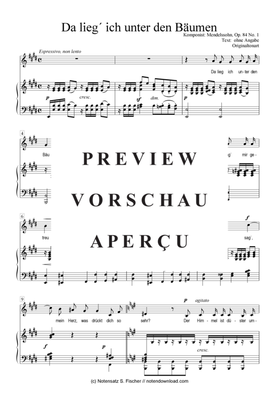 Product gallery: Page 2 of 7 Da lieg ich unter den Bäumen  , , Piano and Voice