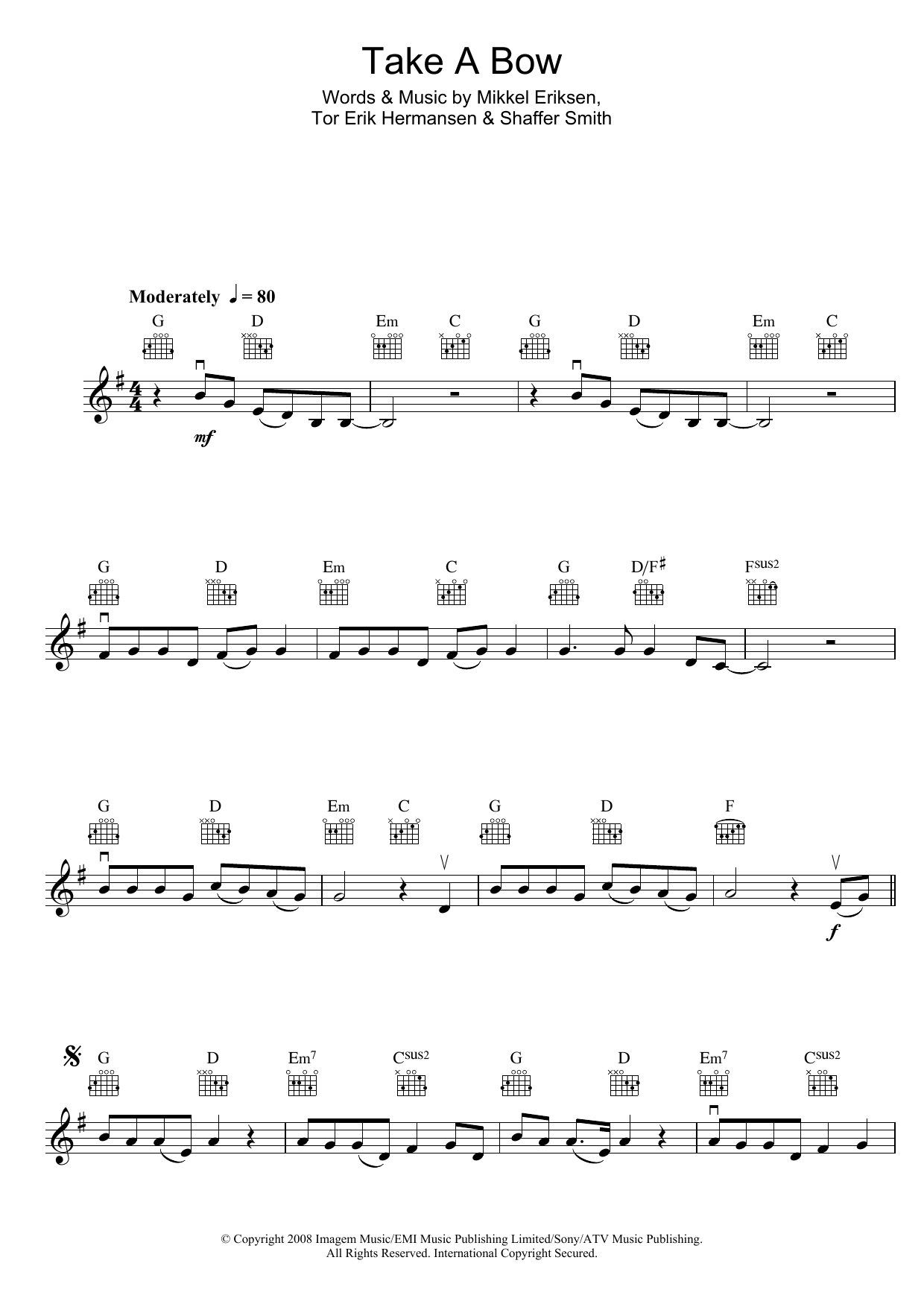 Product picture to:  Take A Bow - Rihanna