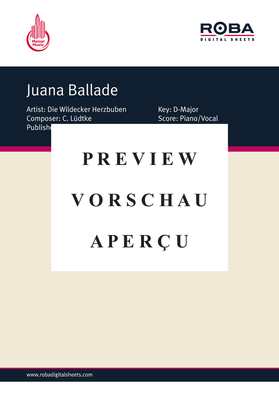 Produktgalerie: Seite 2 von 4 Juana Ballade, 	, Klavier und Gesang