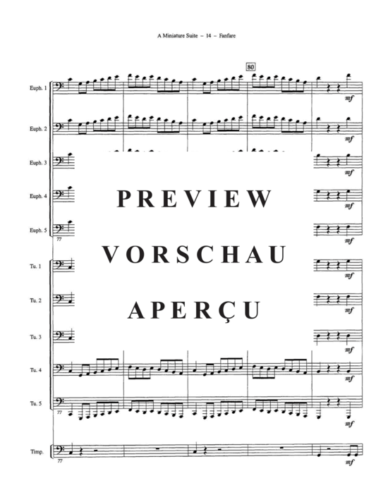 Produktgalerie: Seite 18 von 21 A Miniature Suite , , (Tuba Ensemble EEEETTTT + Pauken, Bass, Klavier)
