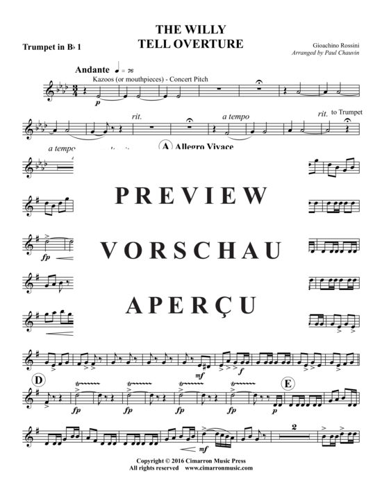 Produktgalerie: Seite 8 von 17 Wilhelm Tell Ouvertüre , , (Blechbläserquintett)