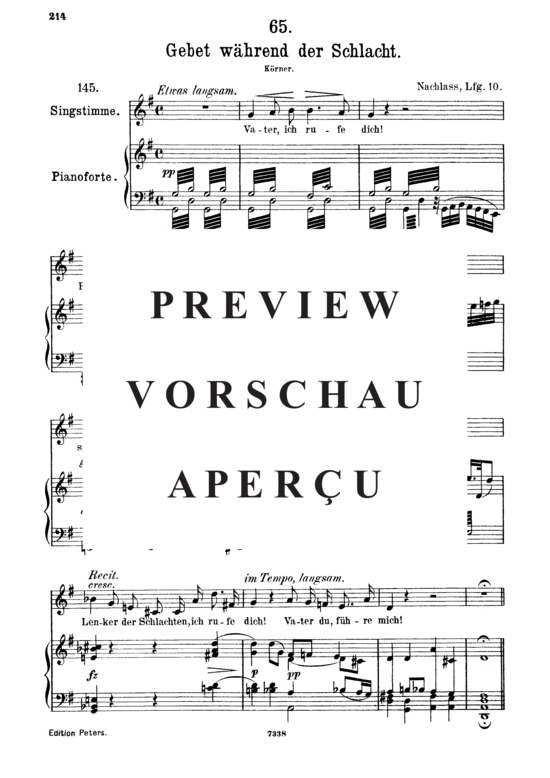 gallery: Gebet wâhrend der Schlacht D.171 , , (Gesang mittel + Klavier)