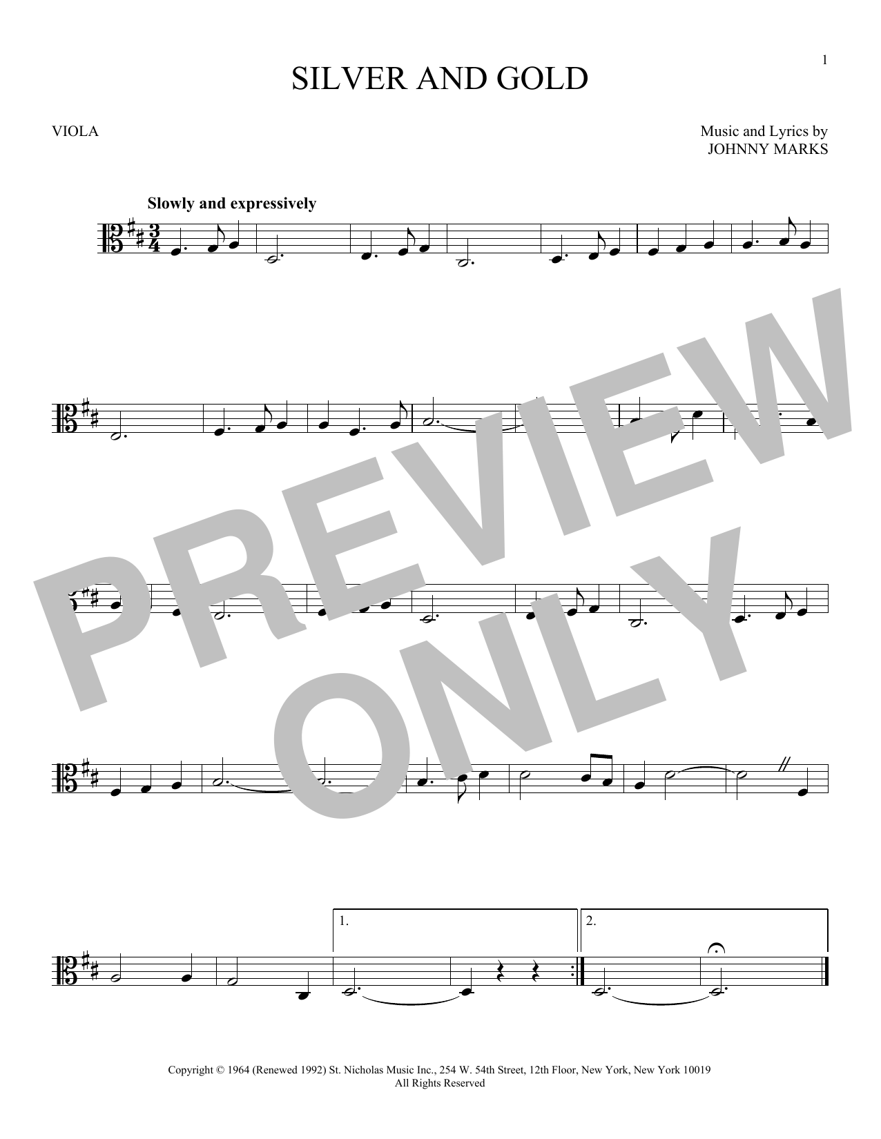 Product gallery: Page 1 of 1 Silver And Gold, Johnny Marks