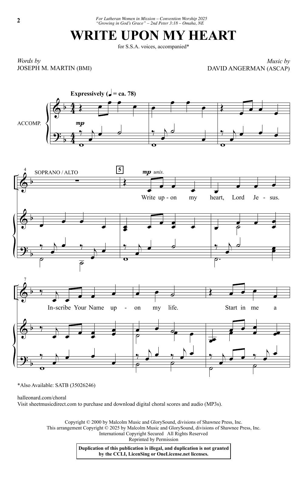 Produktgalerie: Seite 1 von 1 Write Upon My Heart, David Angerman, Chor