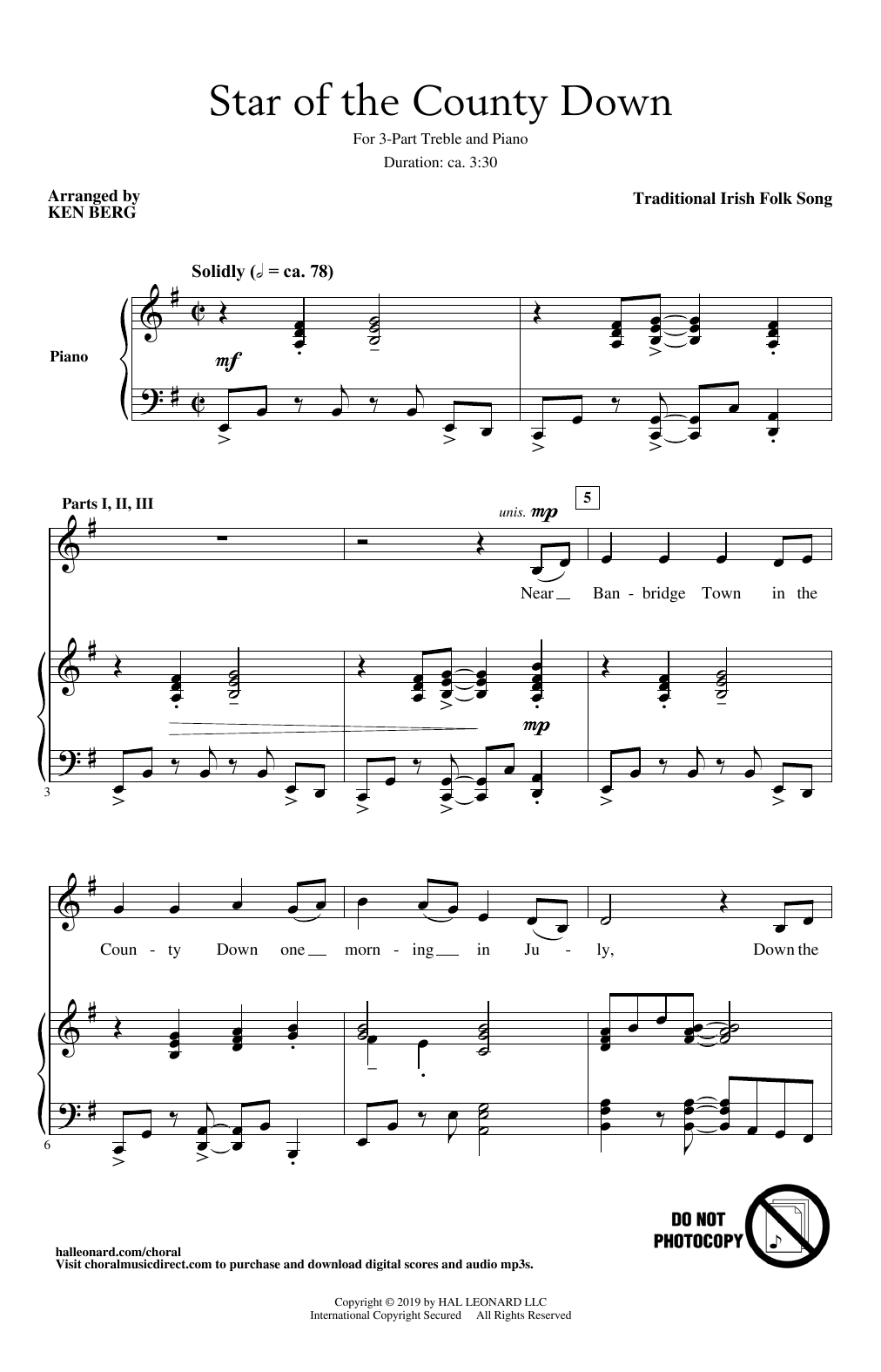 Product picture to: Star Of The County Down (arr. Ken Berg)