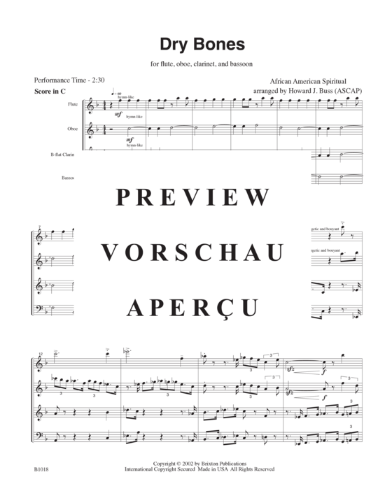 Produktgalerie: Seite 4 von 15 Dry Bones , , (Flöte, Klarinette, Oboe und Fagott)
