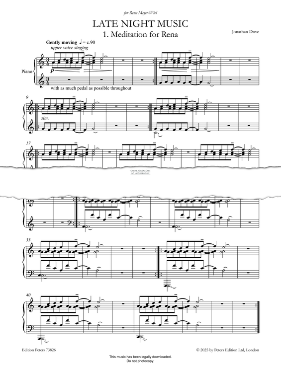 Produktgalerie: Seite 1 von 1 Late Night Music, Jonathan Dove, Klavier