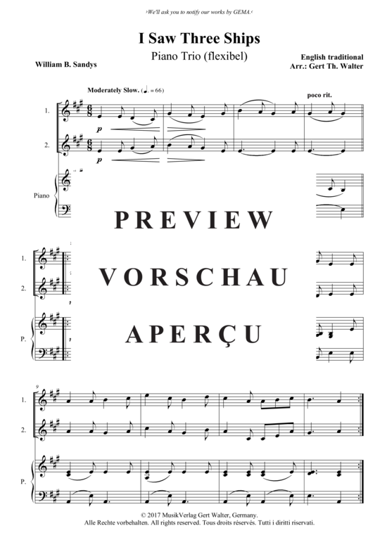 Produktbild zu: I Saw Three Ships Traditional