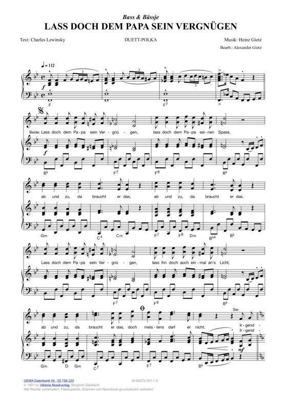 Produktbild zu: Lass doch dem Papa sein Vergnügen Bass & Bässje