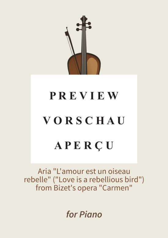 Product gallery: Page 2 of 6 Habanera - Aria L´amour est un oiseau rebelle (Love is a rebellious bird) , ,  from Bizet´s opera Carmen (piano solo)