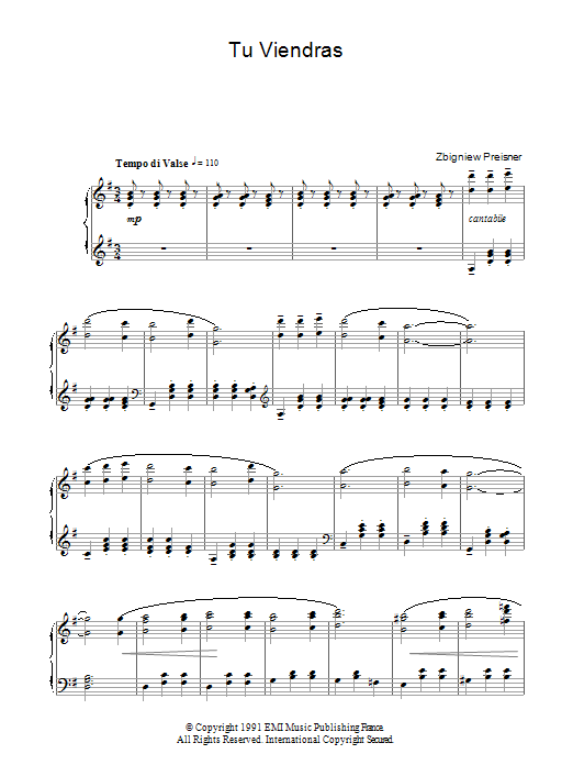 Product gallery: Page 1 of 1 Tu Viendras (from La Double Vie De Veronique), Zbigniew Preisner