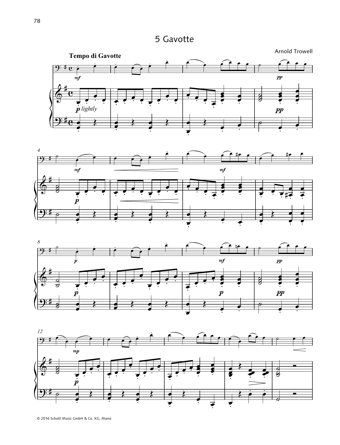 Produktgalerie: Seite 1 von 1 Gavotte, Arnold Trowell, Klavier, Violoncello