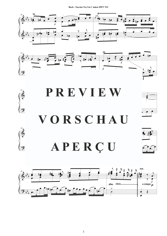 Produktgalerie: Seite 4 von 11 Toccata Nr. 2 in C-Moll BWV 911, , Cembalo/Klavier Solo