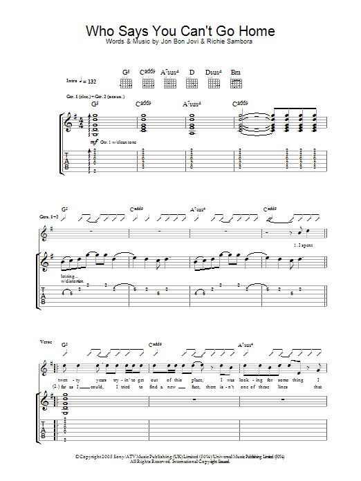 Produktgalerie: Seite 1 von 1 Who Says You Can't Go Home, Bon Jovi, Gitarre