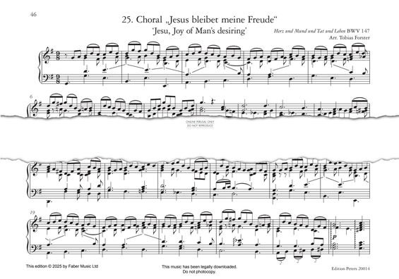Produktgalerie: Seite 1 von 1 Choral aus der Kantate „Jesus bleibet meine Freude“ / from the cantata ‘Jesu, Joy of Man’s Desiring’, BWV 147, Nr. 10, Johann Sebastian Bach, Klavier