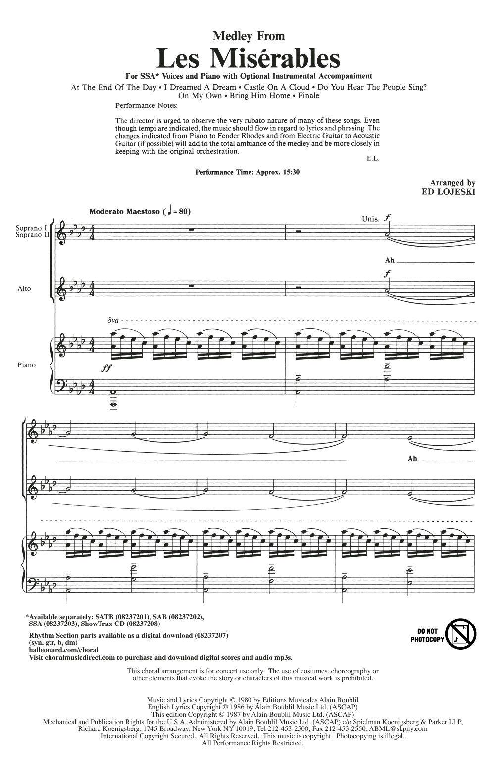 Produktgalerie: Seite 1 von 1 Les Miserables (Choral Medley) (arr. Ed Lojeski), Boublil and Schonberg, Chor