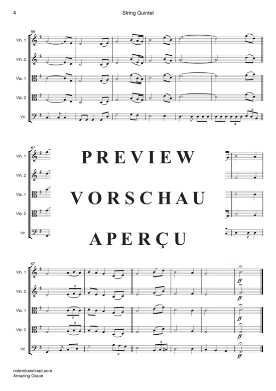 Produktgalerie: Seite 5 von 11 Amazing Grace , Presley, Elvis, (Streicher Quintett/Ensemble)