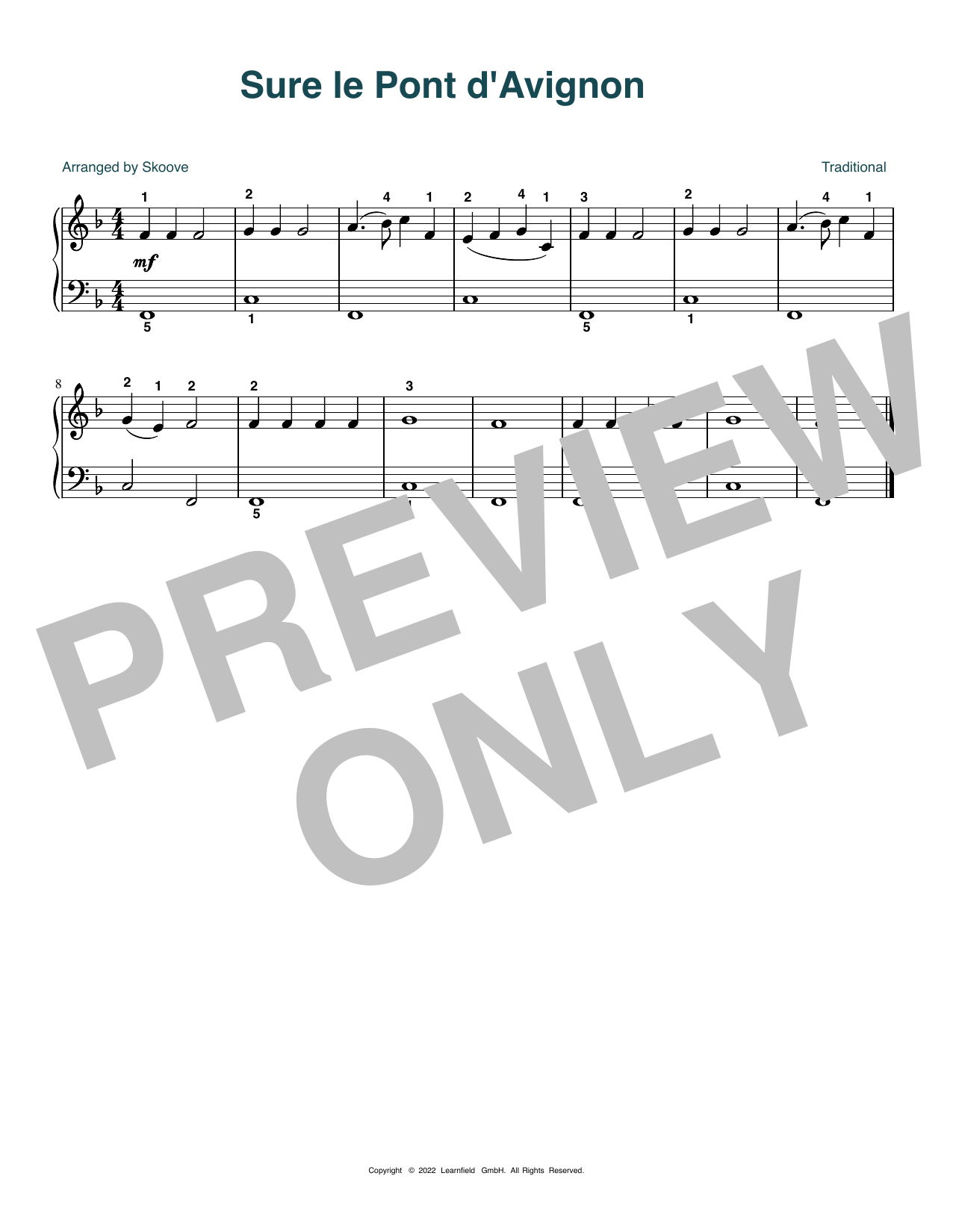 Produktbild zu: Sure le Pont d'Avignon (arr. Skoove)