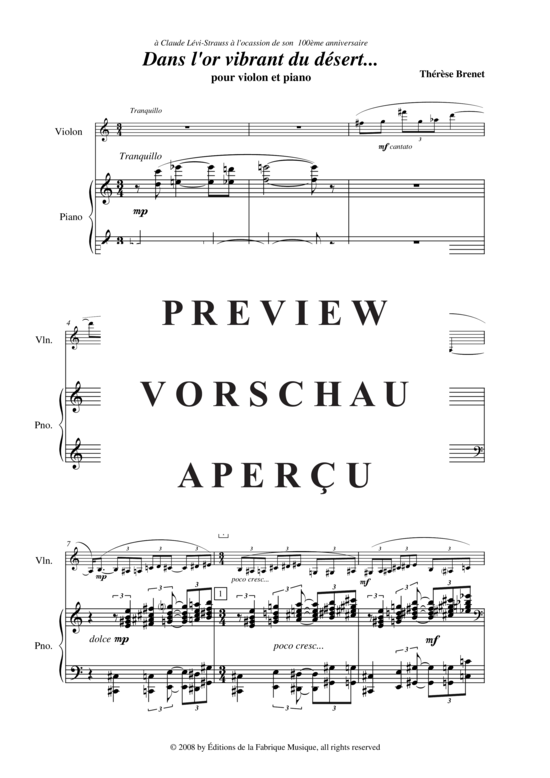 Product gallery: Page 3 of 9 Dans L'or Vibrant du désert , , (Klavier & Violin)