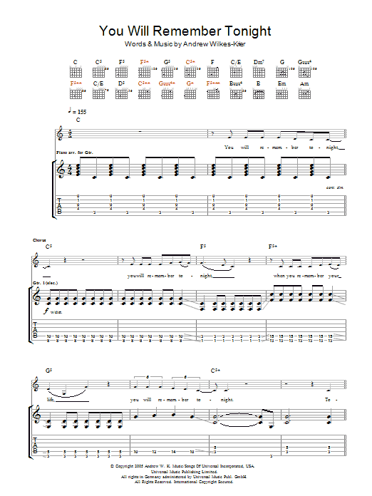 Produktgalerie: Seite 1 von 1 You Will Remember Tonight, Andrew W.K., Gitarre