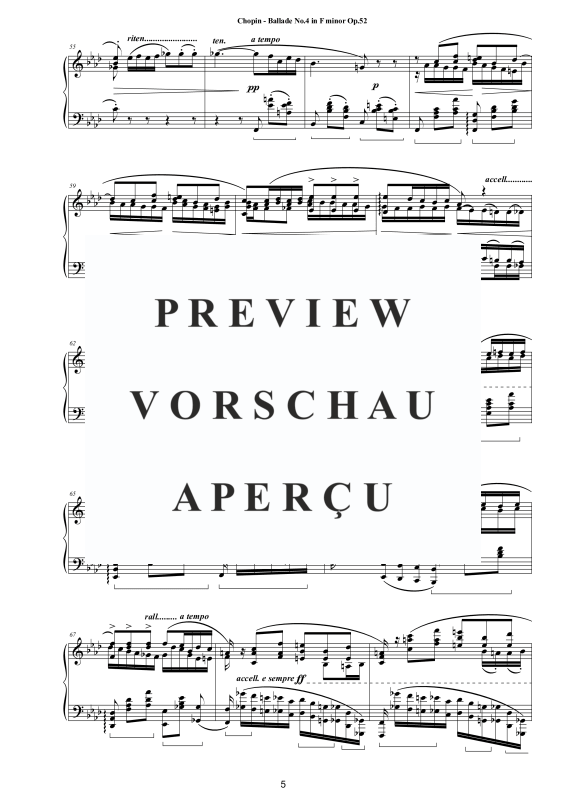 Produktgalerie: Seite 6 von 11 Ballade Nr. 4 F-Moll Op. 52, , Klavier Solo