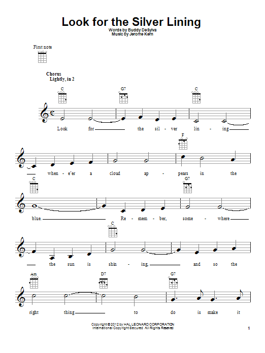 Product gallery: Page 1 of 1 Look For The Silver Lining, Jerome Kern