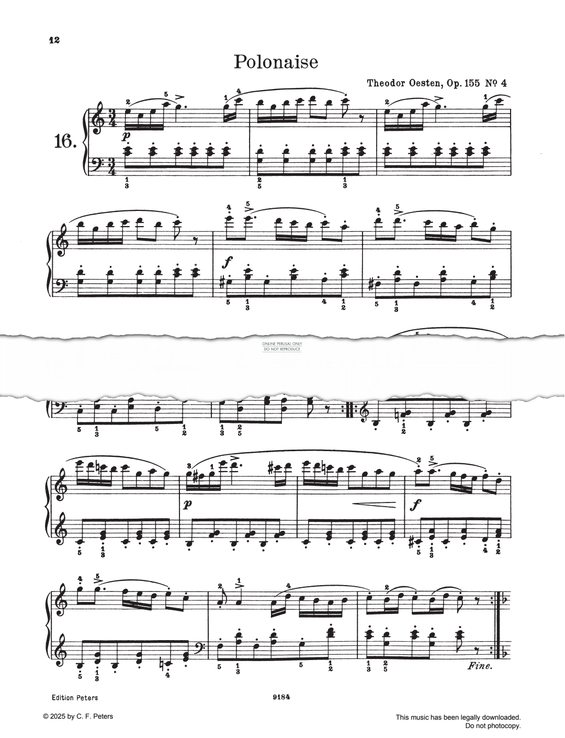 Produktgalerie: Seite 1 von 1 Polonaise, Op. 155, Nr. 4, Theodor Oesten, Klavier