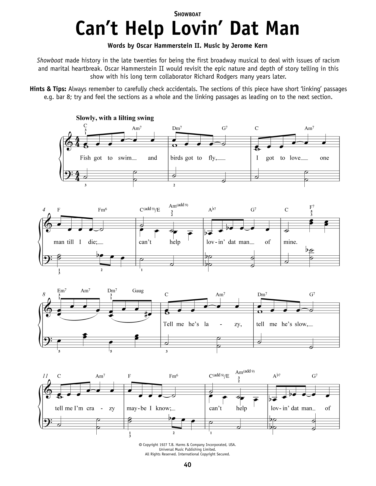 Produktbild zu: Can't Help Lovin' Dat Man (from Show Boat)