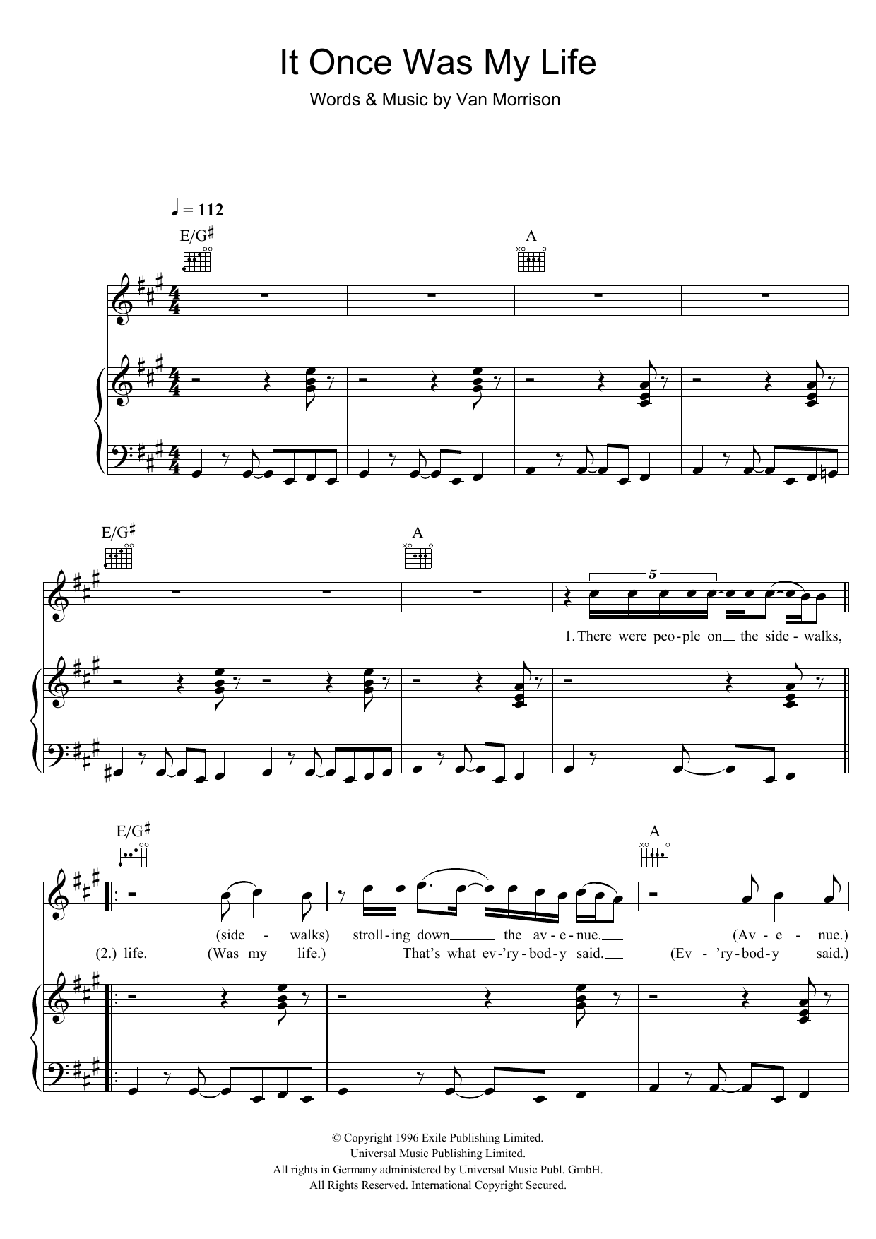 Produktgalerie: Seite 1 von 1 It Once Was My Life, Van Morrison, Gesang, Gitarre, Klavier