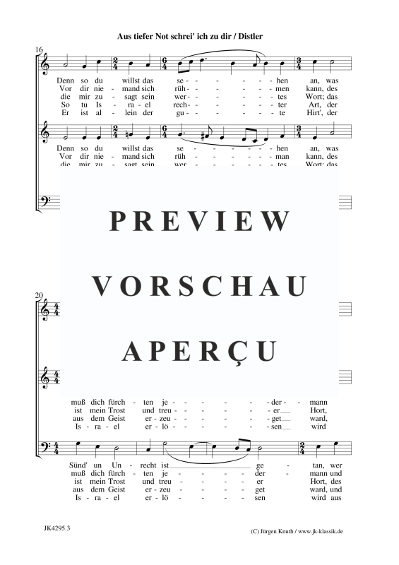 Product gallery: Page 4 of 5 Aus tiefer Not schrei´ ich zu dir (Der Jahrkreis, Op.5, Nr.37), , Mixed Choir 3-Part Sam