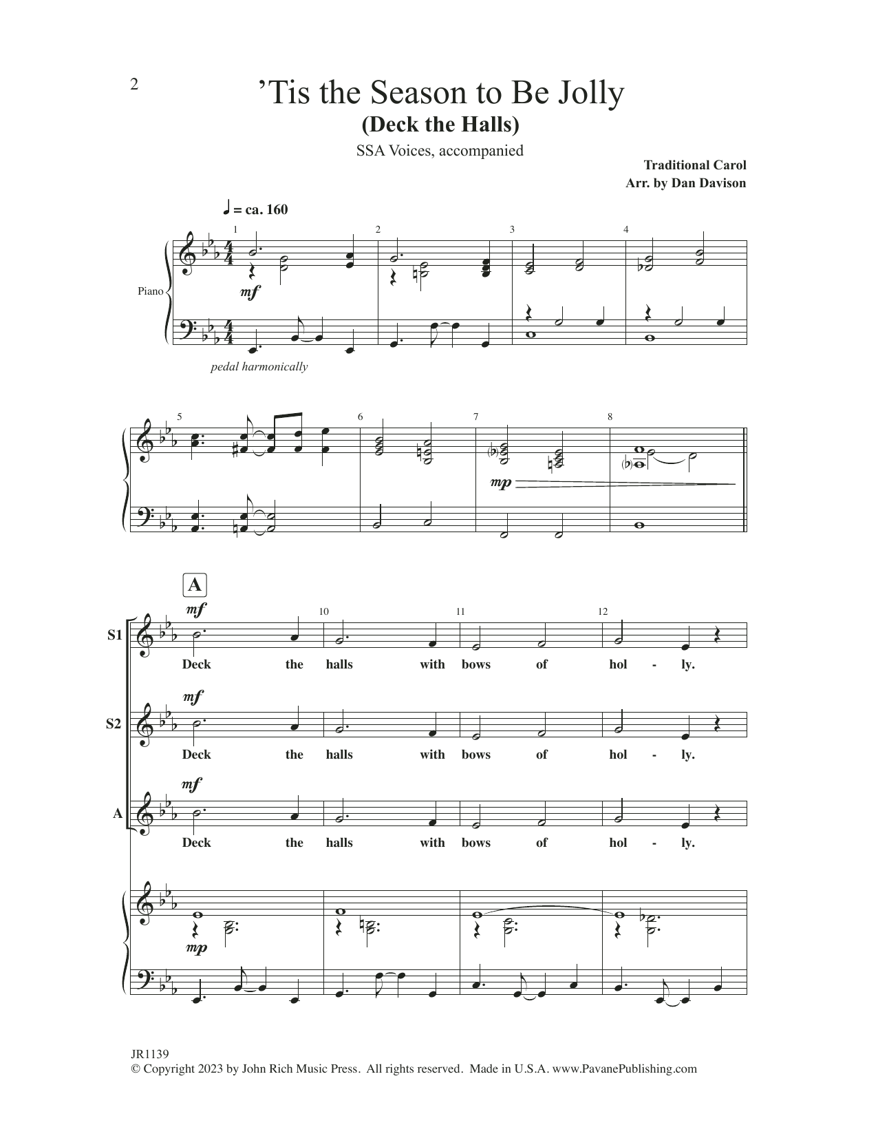 Produktgalerie: Seite 1 von 1 'Tis The Season To Be Jolly (Deck The Halls), Dan Davison, Chor