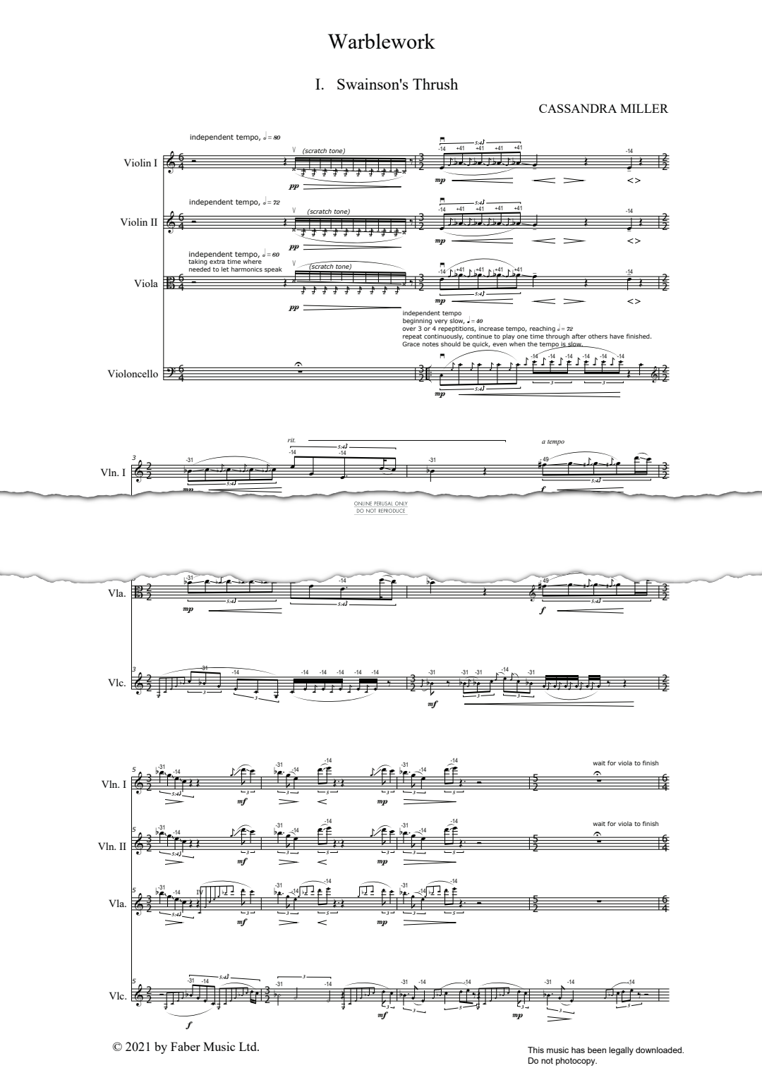 Produktgalerie: Seite 1 von 1 Warblework, Cassandra Miller, Quartett
