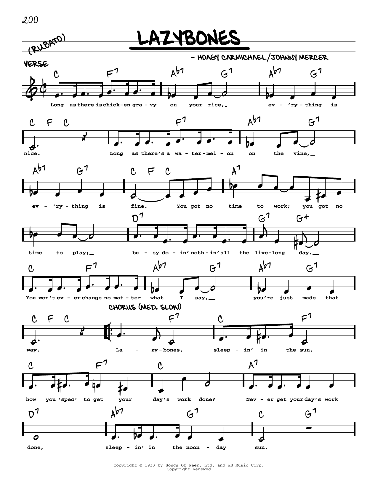 Produktbild zu: Lazybones (arr. Robert Rawlins)