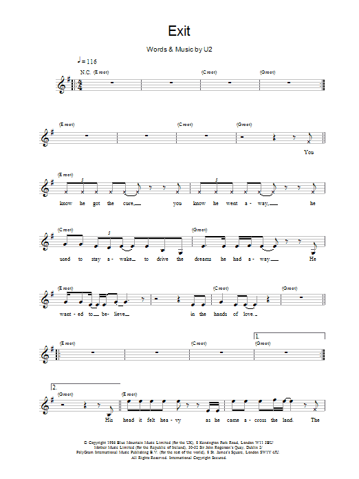 Produktgalerie: Seite 1 von 1 Exit, U2, Melodieinstrument
