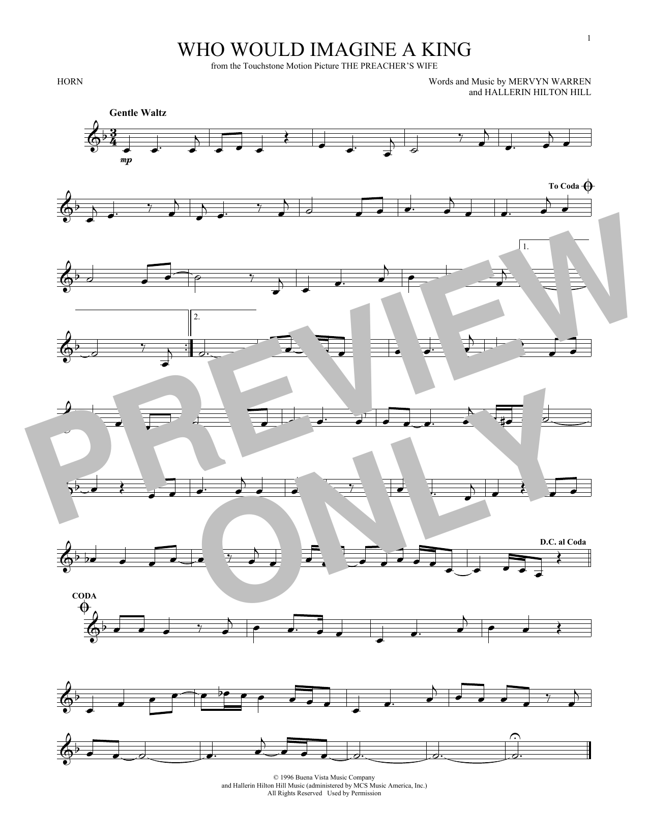 Produktgalerie: Seite 1 von 1 Who Would Imagine A King, Whitney Houston, Horn