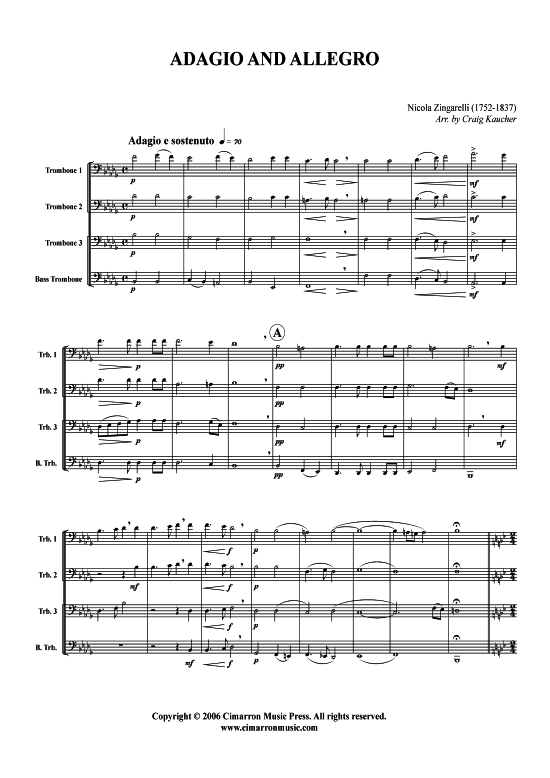 Product picture to: Adagio und Allegro Nicola Zingarelli