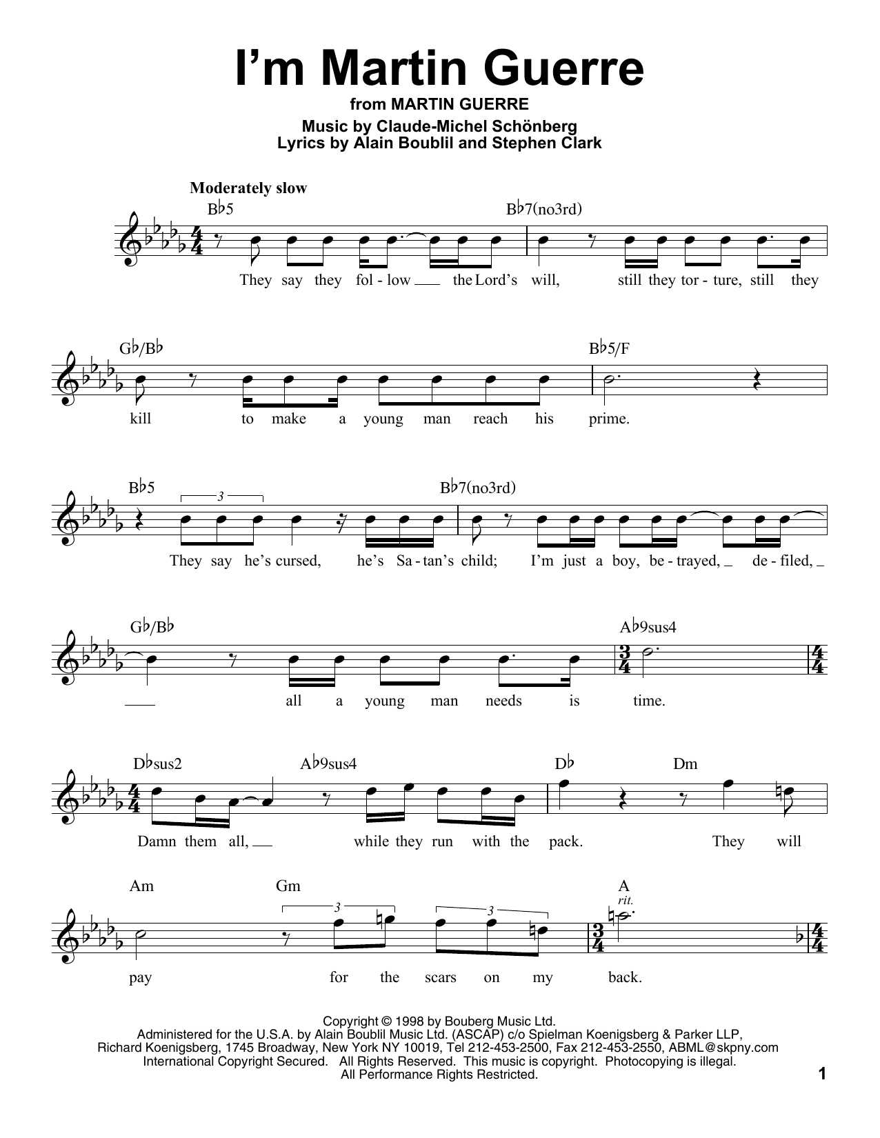 Produktbild zu: I'm Martin Guerre (from Martin Guerre)