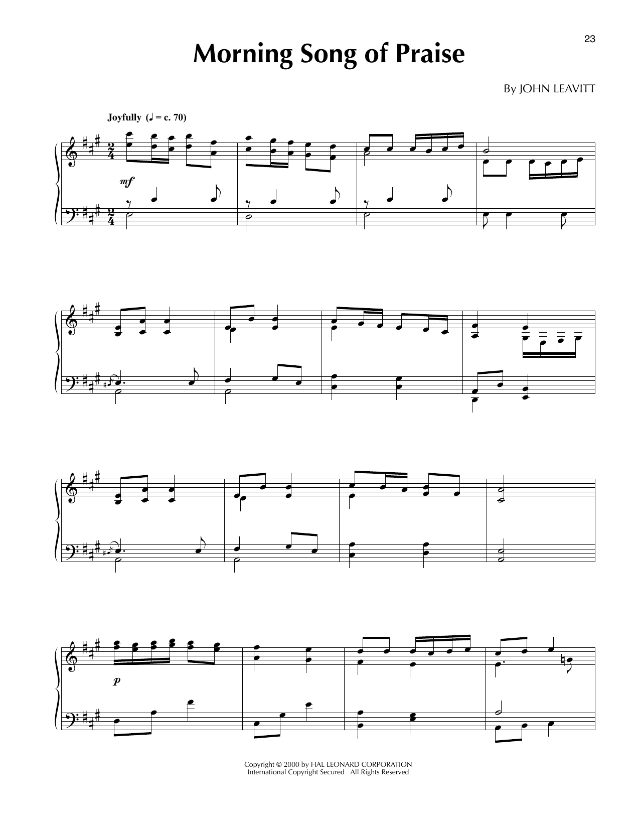 Produktbild zu: Morning Song Of Praise