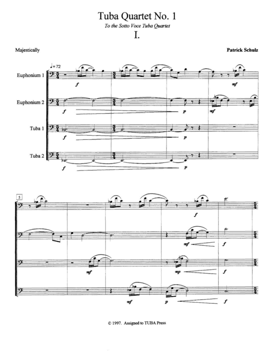 Product picture to: Tuba Quartet No. 1 Patrick Schultz