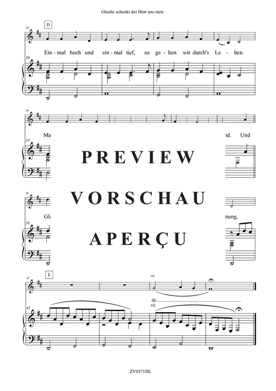 Product gallery: Page 5 of 5 Glaube schenkt der Herr uns stets , Balena, Draga, (voice + piano)